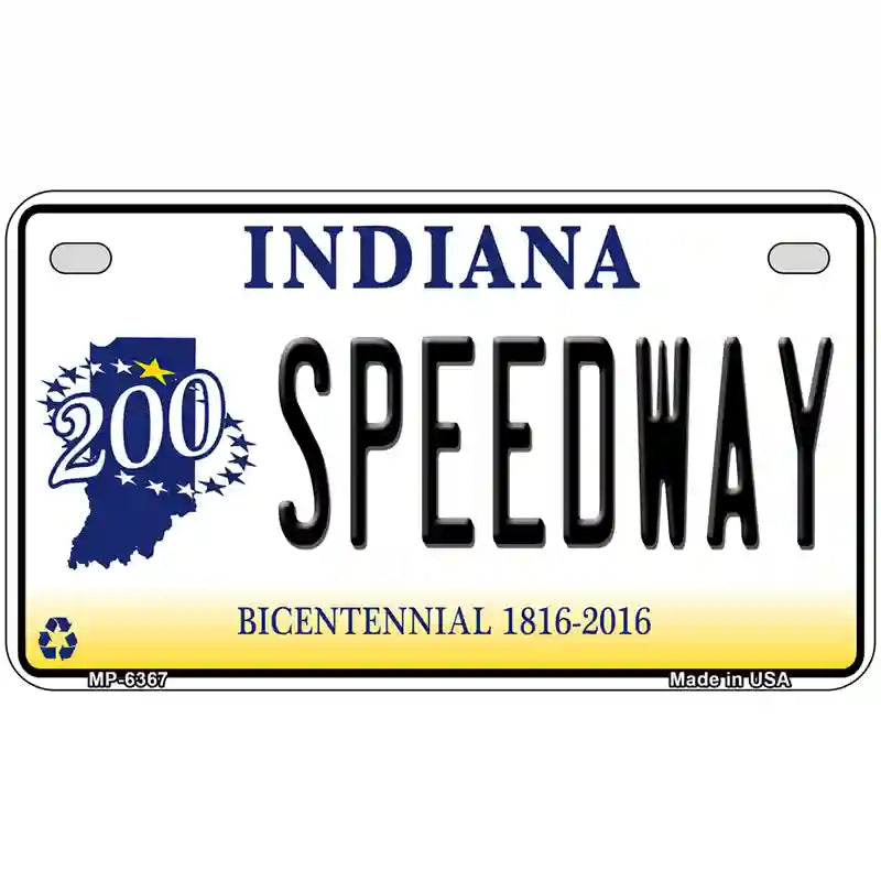 Speedway Indiana Novelty Metal License Plate 7" x 4" (MP)