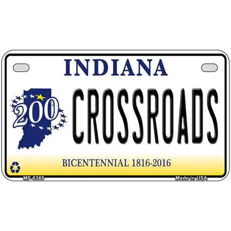 Crossroads Indiana Novelty Metal License Plate 7" x 4" (MP)