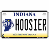 Hoosier Indiana Novelty Metal License Plate 7" x 4" (MP)