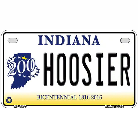 Hoosier Indiana Novelty Metal License Plate 7" x 4" (MP)