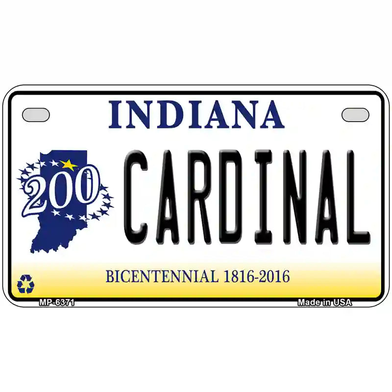 Cardinal Indiana Novelty Metal License Plate 7" x 4" (MP)