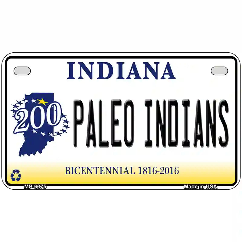 Paleo Indians Indiana Novelty Metal License Plate 7" x 4" (MP)