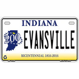 Evansville Indiana Novelty Metal License Plate 7" x 4" (MP)