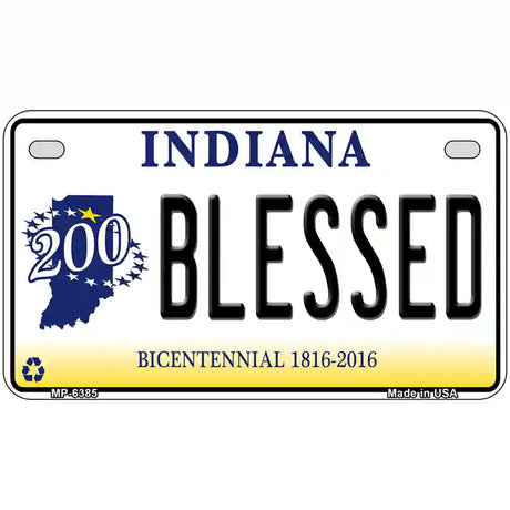 Blessed Indiana Novelty Metal License Plate 7" x 4" (MP)