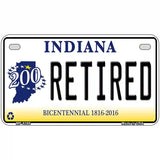 Retired Indiana Novelty Metal License Plate 7" x 4" (MP)