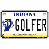 Golfer Indiana Novelty Metal License Plate 7" x 4" (MP)