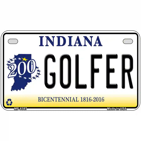 Golfer Indiana Novelty Metal License Plate 7" x 4" (MP)