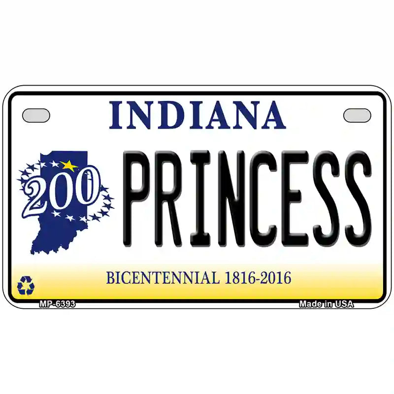 Princess Indiana Novelty Metal License Plate 7" x 4" (MP)