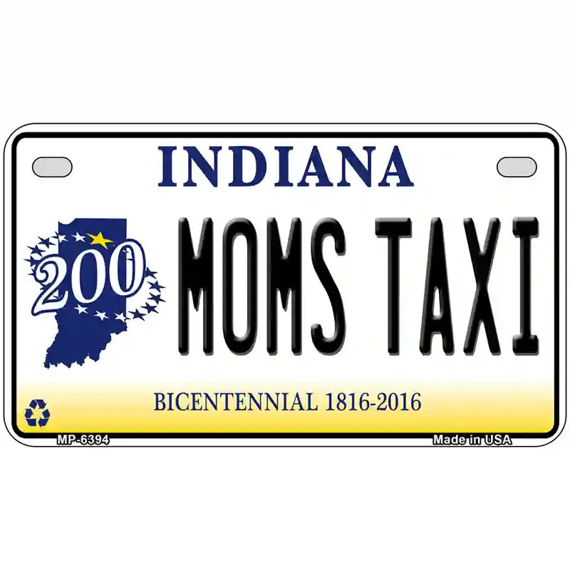 Moms Taxi Indiana Novelty Metal License Plate 7" x 4" (MP)