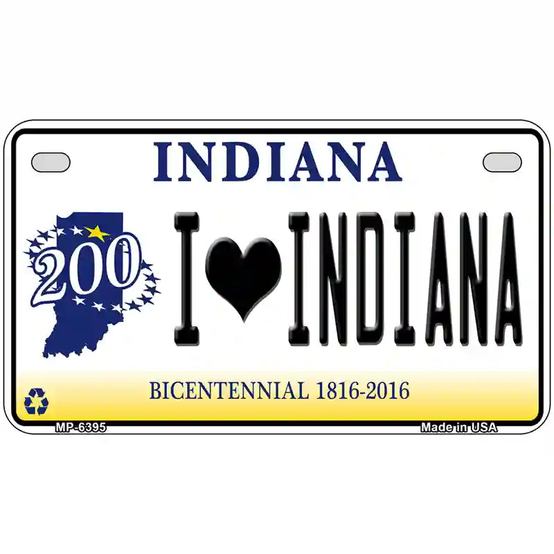 I Love Indiana Novelty Metal License Plate 7" x 4" (MP)