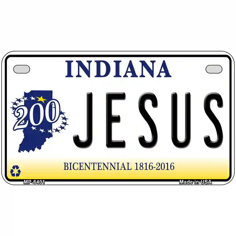 Jesus Indiana Novelty Metal License Plate 7" x 4" (MP)