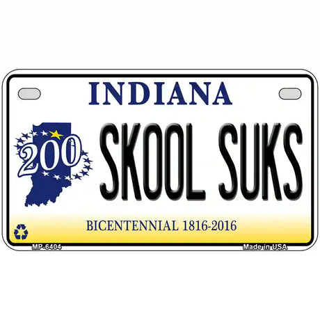 Skook Suks Indiana Novelty Metal License Plate 7" x 4" (MP)