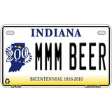 MMM Beer Indiana Novelty Metal License Plate 7" x 4" (MP)