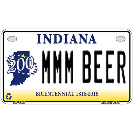 MMM Beer Indiana Novelty Metal License Plate 7" x 4" (MP)