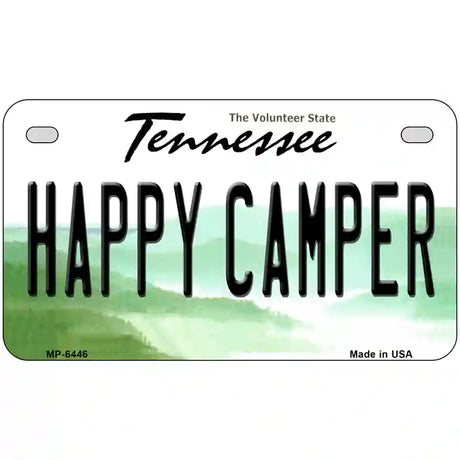 Happy Camper Tennessee Novelty Metal License Plate 7" x 4" (MP)