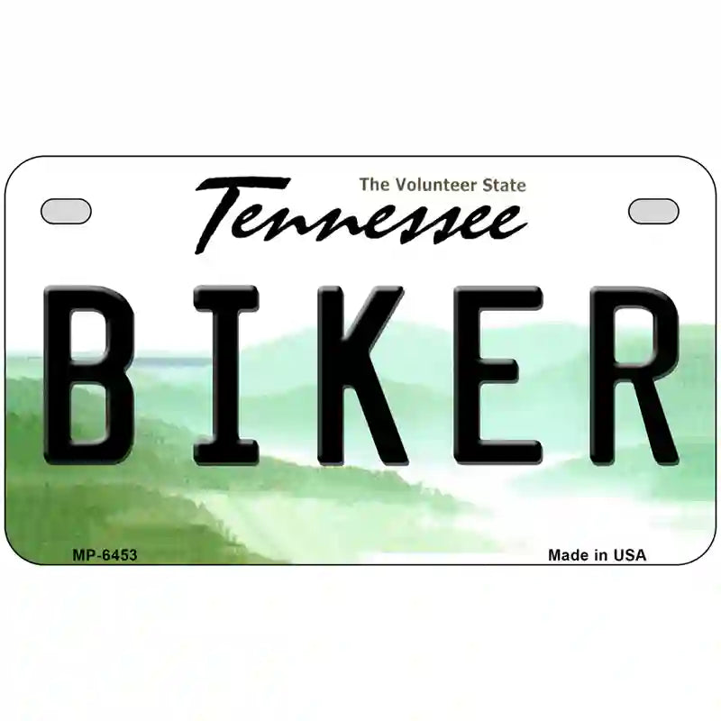 Biker Tennessee Novelty Metal License Plate 7" x 4" (MP)