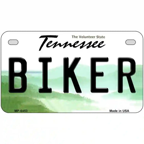 Biker Tennessee Novelty Metal License Plate 7" x 4" (MP)