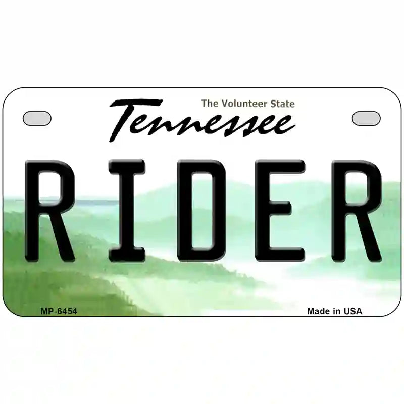 Rider Tennessee Novelty Metal License Plate 7" x 4" (MP)