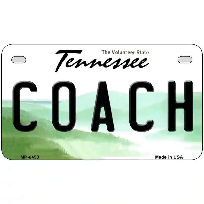 Coach Tennessee Novelty Metal License Plate 7" x 4" (MP)