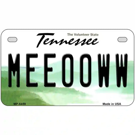 Meeooww Tennessee Novelty Metal License Plate 7" x 4" (MP)