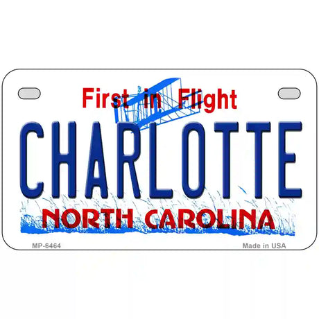 Charlotte North Carolina Novelty Metal License Plate 7" x 4" (MP)