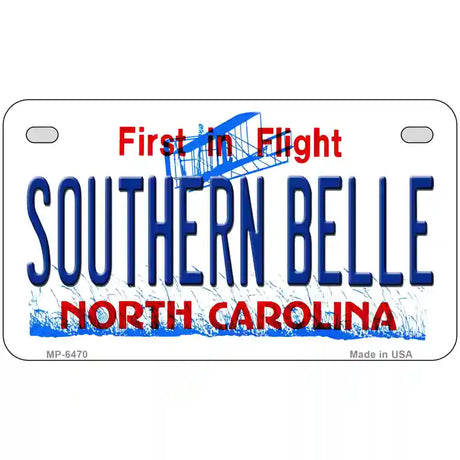 Southern Belle North Carolina Novelty Metal License Plate 7" x 4" (MP)