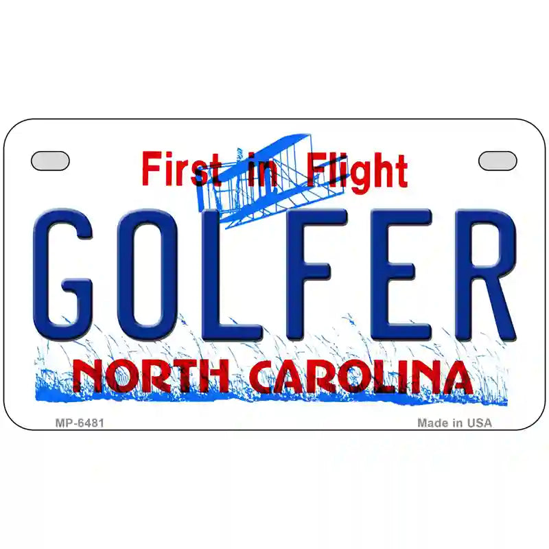 Golfer North Carolina Novelty Metal License Plate 7" x 4" (MP)