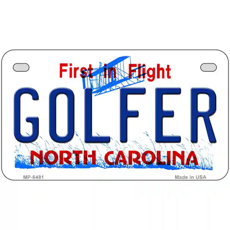 Golfer North Carolina Novelty Metal License Plate 7" x 4" (MP)