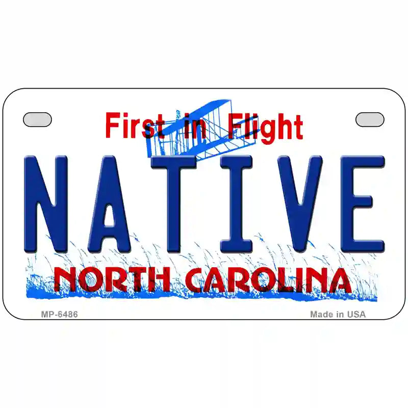 Native North Carolina Novelty Metal License Plate 7" x 4" (MP)