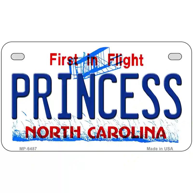 Princess North Carolina Novelty Metal License Plate 7" x 4" (MP)