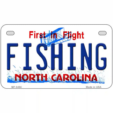 Fishing North Carolina Novelty Metal License Plate 7" x 4" (MP)