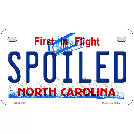 Spoiled North Carolina Novelty Metal License Plate 7" x 4" (MP)