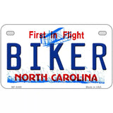 Biker North Carolina Novelty Metal License Plate 7" x 4" (MP)