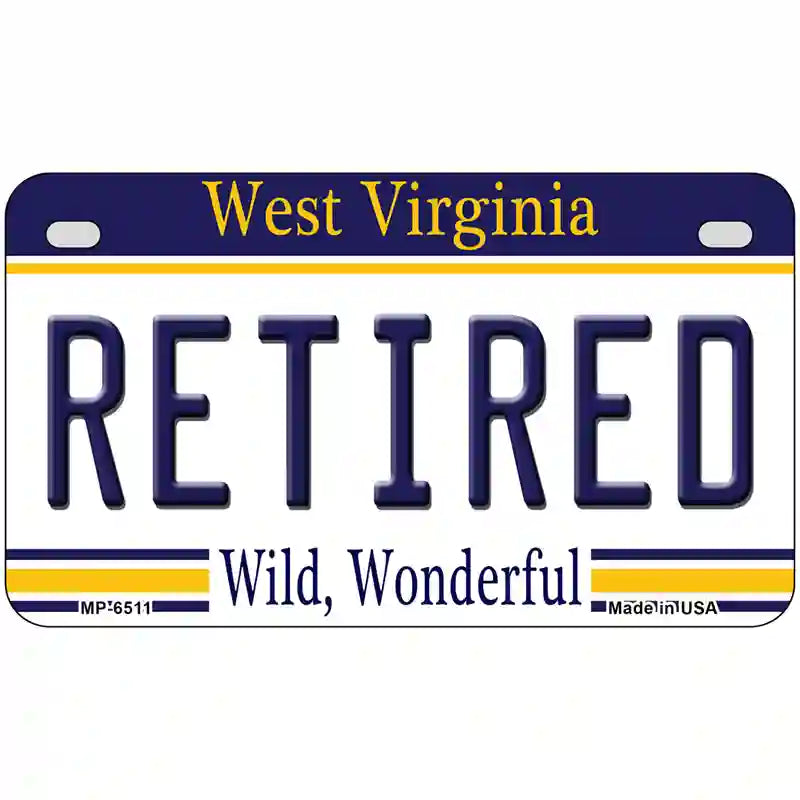 Retired West Virginia Novelty Metal License Plate 7" x 4" (MP)