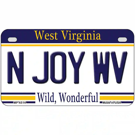 N Joy West Virginia Novelty Metal License Plate 7" x 4" (MP)