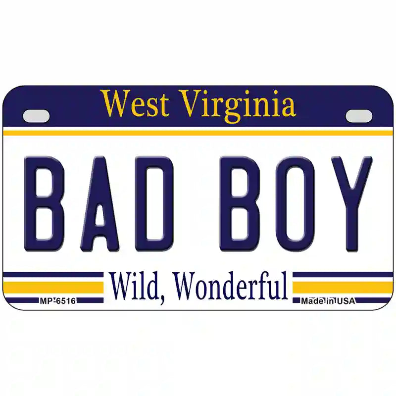 Bad Boy West Virginia Novelty Metal License Plate 7" x 4" (MP)