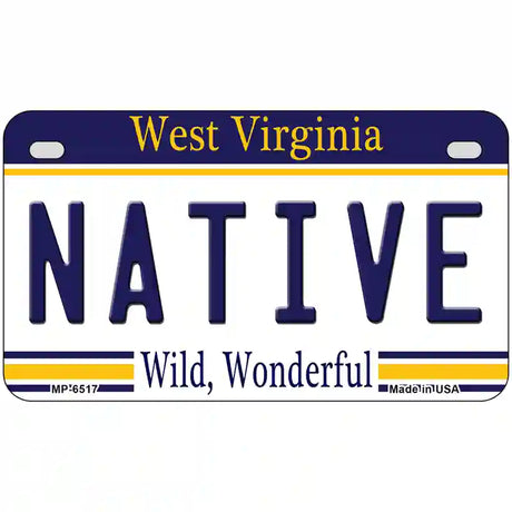 Native West Virginia Novelty Metal License Plate 7" x 4" (MP)