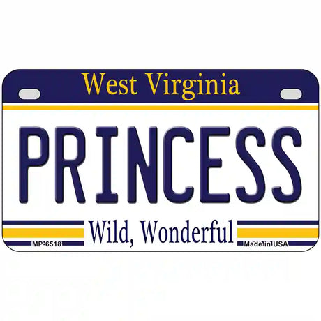 Princess West Virginia Novelty Metal License Plate 7" x 4" (MP)