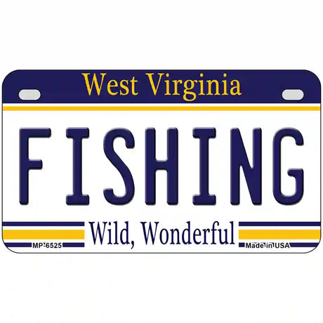 Fishing West Virginia Novelty Metal License Plate 7" x 4" (MP)