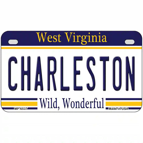 Charleston West Virginia Novelty Metal License Plate 7" x 4" (MP)