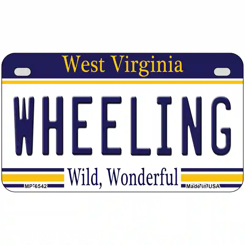 Wheeling West Virginia Novelty Metal License Plate 7" x 4" (MP)