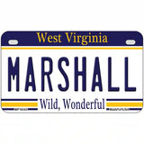 Marshall West Virginia Novelty Metal License Plate 7" x 4" (MP)