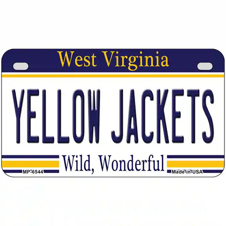 Yellow Jackets West Virginia Novelty Metal License Plate 7" x 4" (MP)