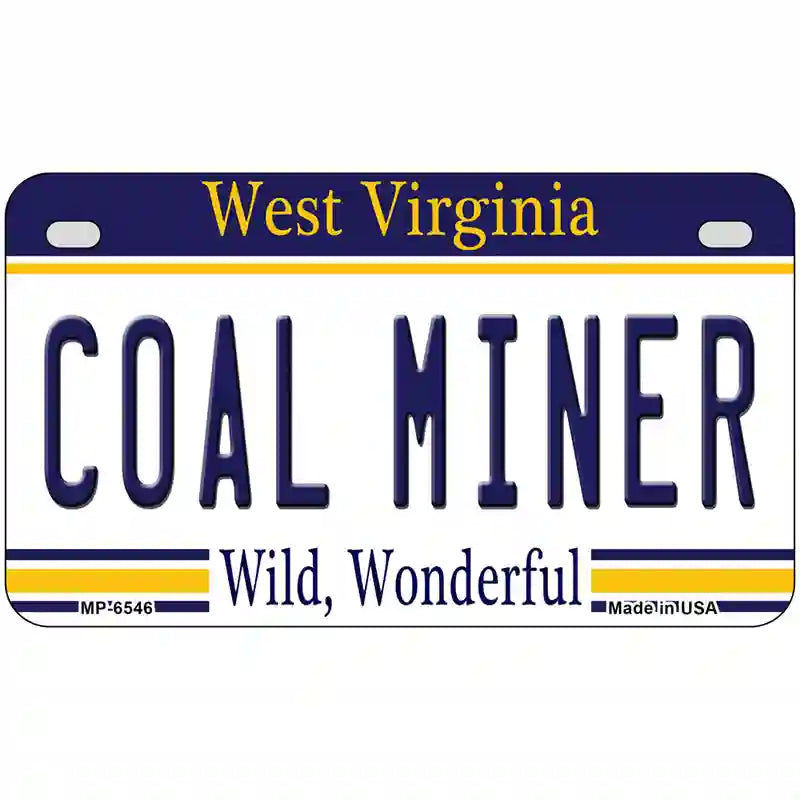 Coal Miner West Virginia Novelty Metal License Plate 7" x 4" (MP)