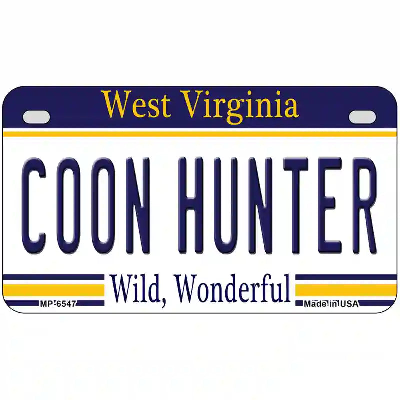 Coon Hunter West Virginia Novelty Metal License Plate 7" x 4" (MP)