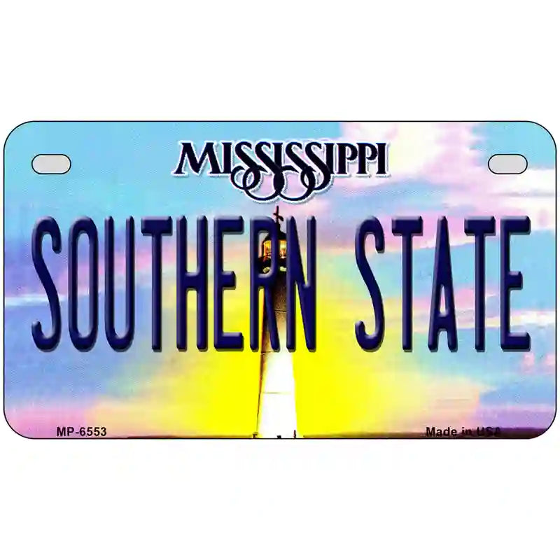 Southern State Mississippi Novelty Metal License Plate 7" x 4" (MP)