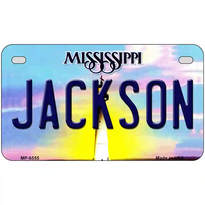 Jackson Mississippi Novelty Metal License Plate 7" x 4" (MP)