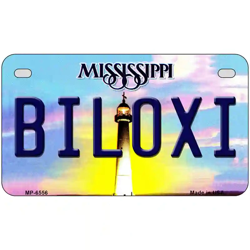 Biloxi Mississippi Novelty Metal License Plate 7" x 4" (MP)