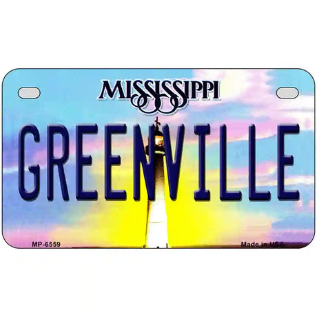 Greenville Mississippi Novelty Metal License Plate 7" x 4" (MP)