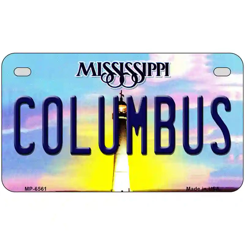 Columbus Mississippi Novelty Metal License Plate 7" x 4" (MP)